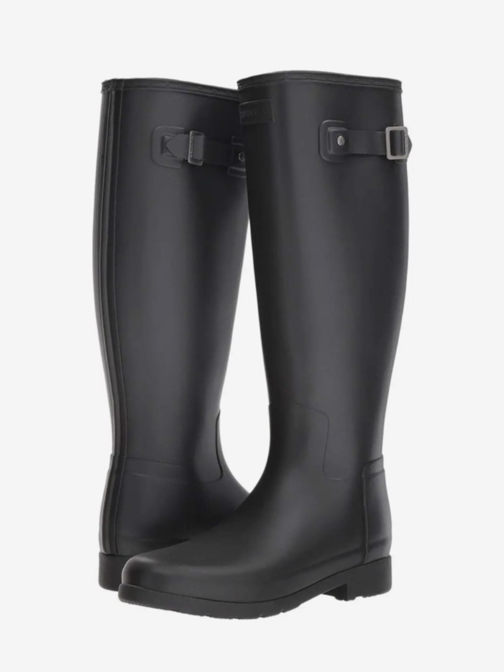 Hunter Tall Matte Black Tall Rain Boots w/Side Buckle Women’s Sz 8, Like New - Picture 4 of 16